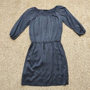 BCBG Max Azria Blue 100% Silk Babydoll Dress - Size Small DAMAGED